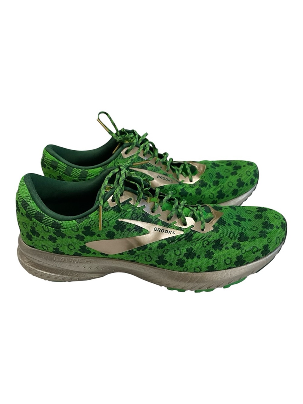 Brooks Launch 6 "Run Lucky" St. Patrick's Day Men's Sneakers Size 12 Green Gold
